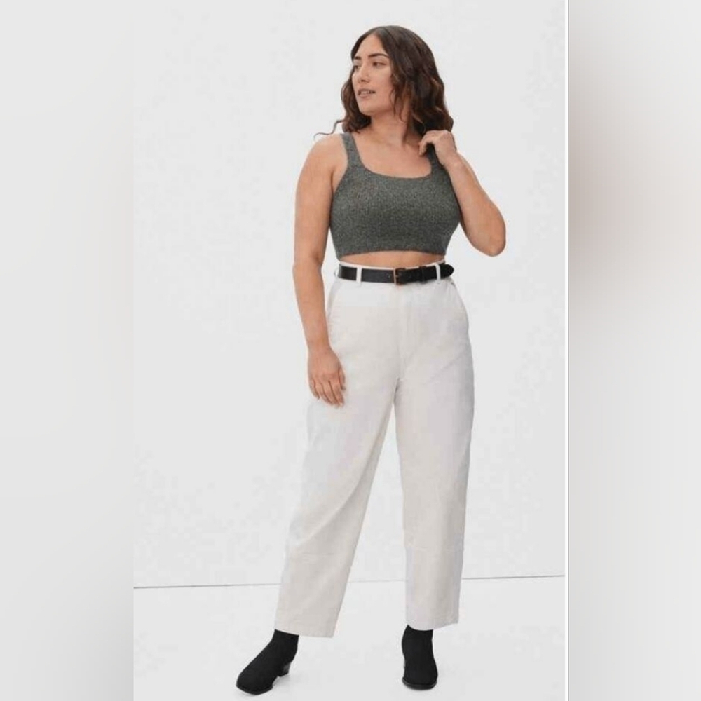NWT Everlane Women’s Medium Alpaca Blend Knit Bra Top Gray Cropped Sweater Tank